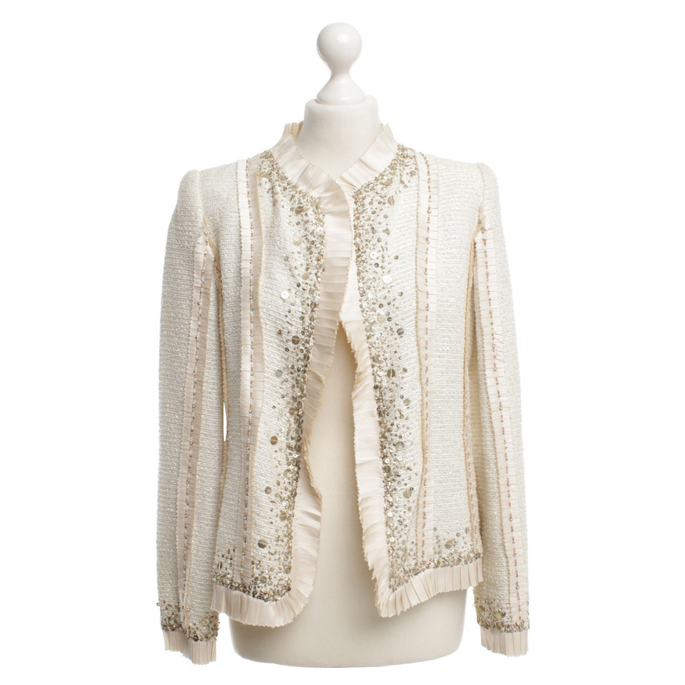 Oscar De La Renta Bouclé-Jacke in Cremeweiß