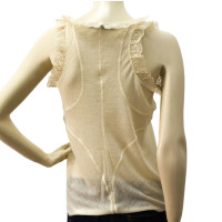 Balenciaga Cream Lace embellished Tank Top 