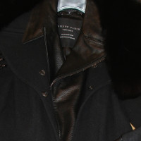 Philipp Plein Coat wool leather fur fox 36