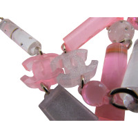 Chanel CHANEL Bubblegum roze kruis ketting met ster stof & Swarovski Crystal kralen