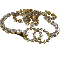 Chanel CHANEL 1995 goldfarben Gürtel oder Halskette mit kristallklarem Swarovski Strass