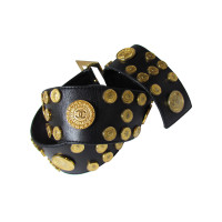 Chanel LADY GAGA CHANEL cuir ceinture Belt Black entièrement avec des pièces de monnaie - adorables & rares