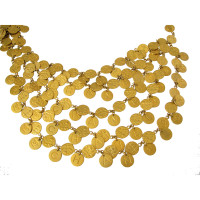 Chanel CHANEL Vintage goldfarben 5-Reihen Gürtel mit C H A N E L CC Münzen