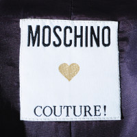 Moschino Nachtblauer Mantel mit Fransen