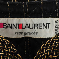 Yves Saint Laurent Zwarte jas met zwarte broderie