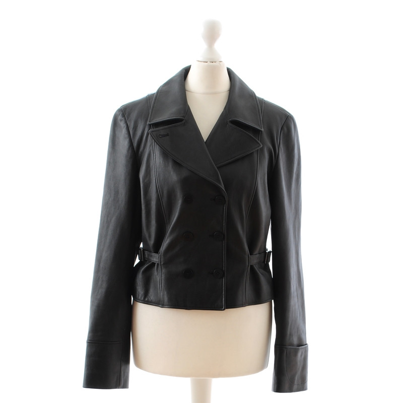 Armani Collezioni Schwarze Lederjacke