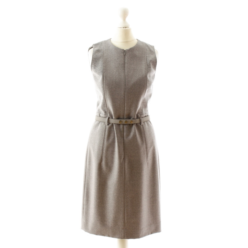 Akris Grey wool dress with belt