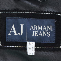 Armani Jeans Schwarze Lederjacke 