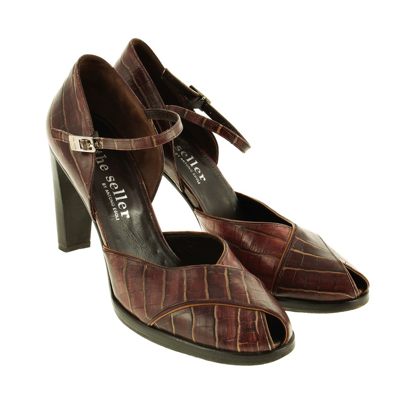 The Seller Red Brown Peeptoe sandals