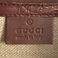 Gucci Velvet bag with crocodile leather strap