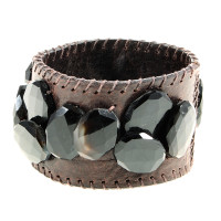 Henry Beguelin Leather Bracelet with stones 