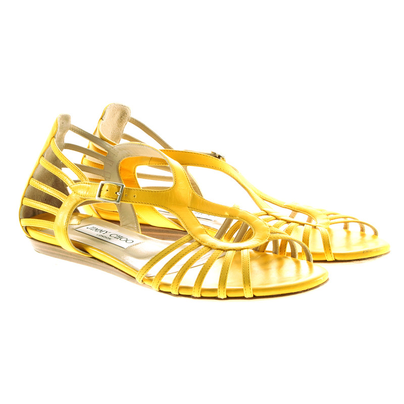 Jimmy Choo Yellow strappy sandals 