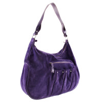 Longchamp Borsa in pelle scamosciata in viola