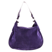 Longchamp Suede leather bag in purple