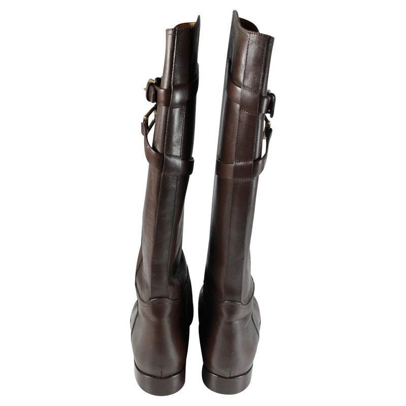 Ralph Lauren Braune Lederstiefel