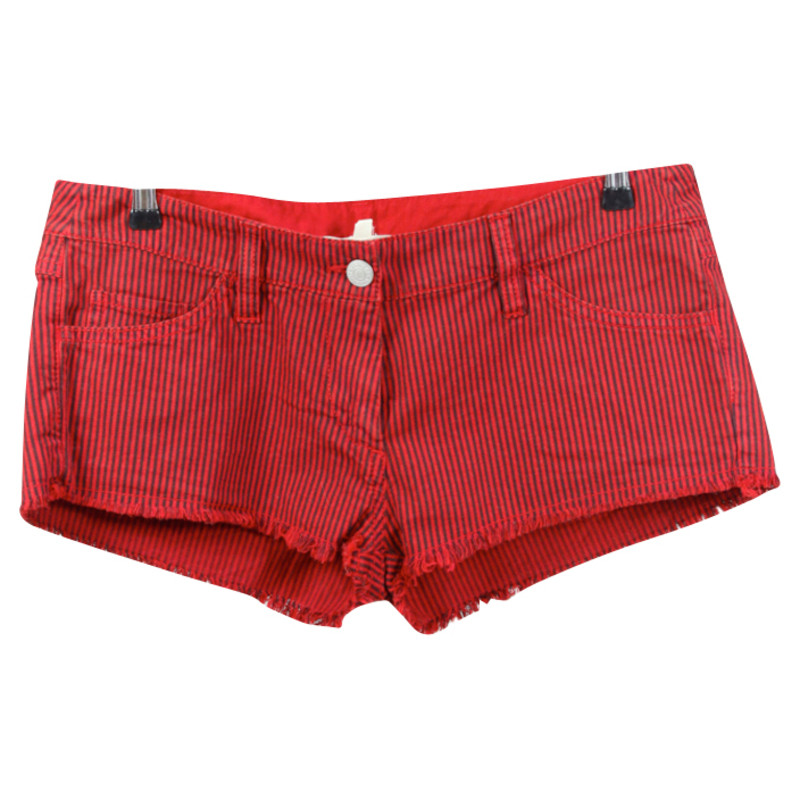 Isabel Marant Etoile Red stripe jeans shorts