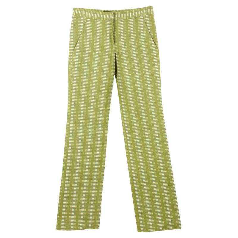 Louis Vuitton Pantaloni verde bianco modellato