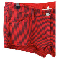 Isabel Marant Etoile Red stripe jeans shorts