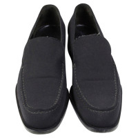 Prada Black textile fabric slippers with a heel