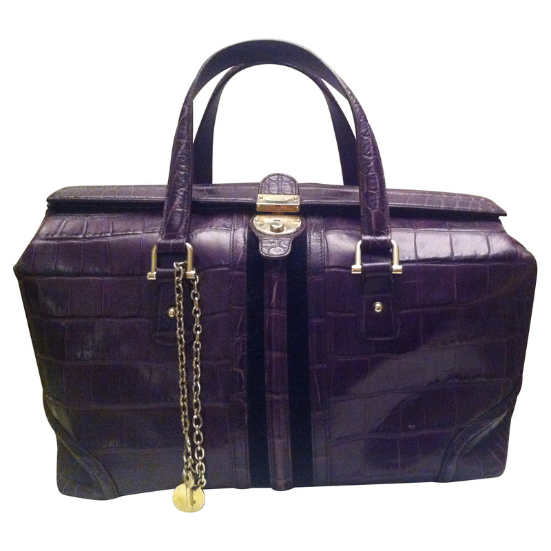 Gucci Purple Gucci handbag calf leather Croco