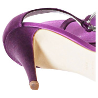 Giuseppe Zanotti Purple satin sandals with Rhinestone