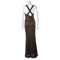Barbara Schwarzer Evening dress Brown with sequins and crossed straps