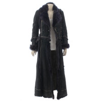 Just Cavalli Leather coat with fur