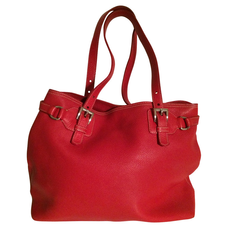 Prada Classic red leather bag - Buy Second hand Prada Classic red ...