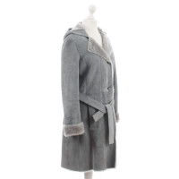 Hugo Boss Light gray lambskin coat