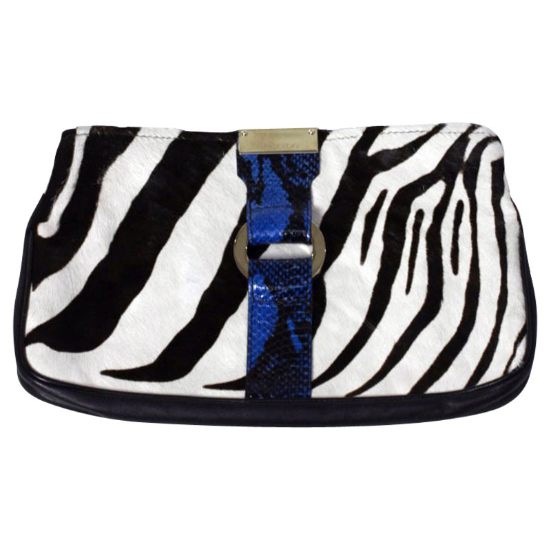 Jimmy Choo Fur clutch with zebra pattern