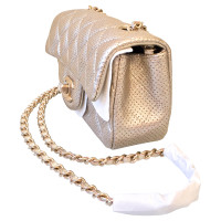 Chanel Classic Flap Bag Extra Mini aus Leder in Silbern