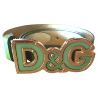 D&G Groene gordel met logo gesp 
