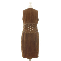 Mugler Brown suede dress