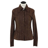 Dolce & Gabbana Suede leather blouse with Rhinestone