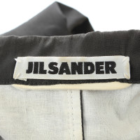 Jil Sander Blazer en anthracite avec coutures contrastantes blanc