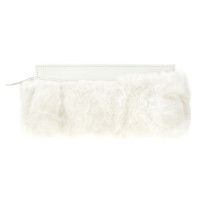Longchamp White fur clutch