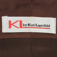 Karl Lagerfeld Costume de velours dans brun foncé