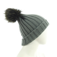 B Private Cashmere hat with fur trim