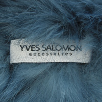 Yves Salomon Pelzweste in Blau