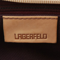 Karl Lagerfeld Borsa in pelle scamosciata beige