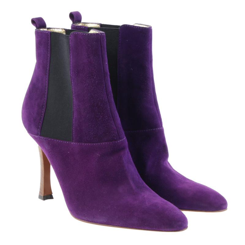 Dolce & Gabbana Suede Ankle Boots purple 