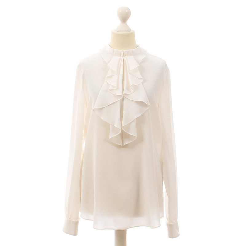 Moschino Silk blouse with flounces 
