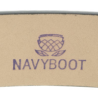 Navyboot Leather belt with logo buckle