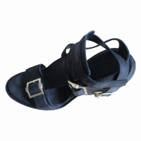 Givenchy Zwart leer wig sandalen