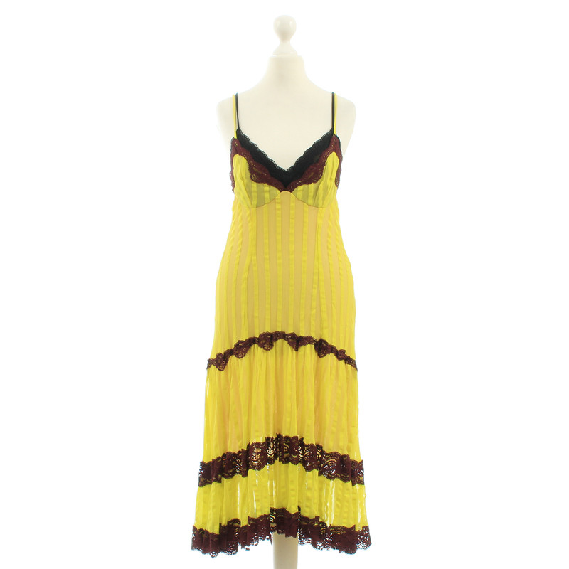 Jean Paul Gaultier Vestito giallo con pizzo