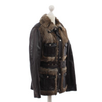 Escada Leather jacket with fur
