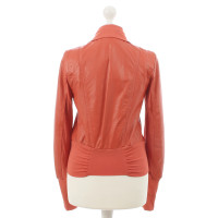 Patrizia Pepe Leather jacket in orange red 