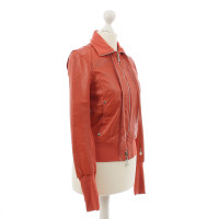 Patrizia Pepe Leather jacket in orange red 