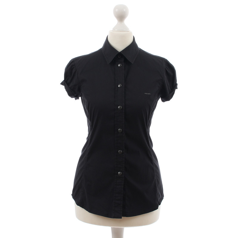 Prada Short-sleeved blouse with label writing