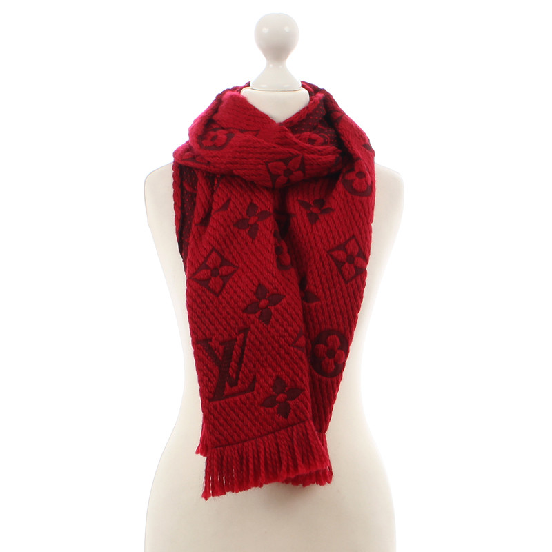 Louis Vuitton &quot;Logomania&quot; scarf in Ruby Red - Buy Second hand Louis Vuitton &quot;Logomania&quot; scarf in ...